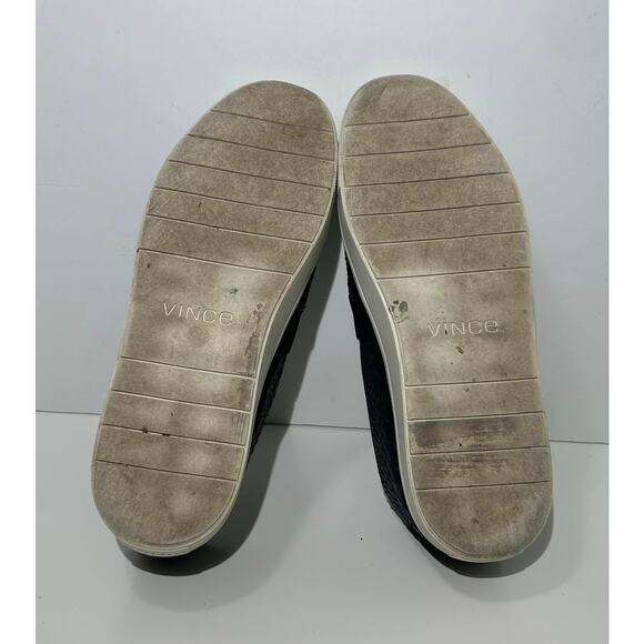 VINCE CAMUTO Dark Blue Snake-Embossed Leather Slip-On Sneakers Loafers Womens 9M - Picture 6 of 8
